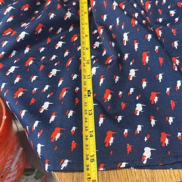 MNG by Mango Pull on Navy, Red, and White Bird Print Skirt size m - Picture 6 of 6